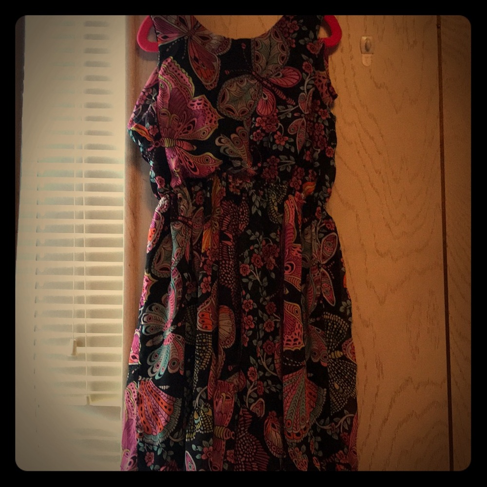 Little girls black butterfly dress